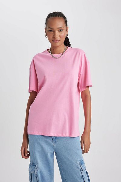 DeFacto Oversize Fit tričko s krátkým rukávem Crew Neck