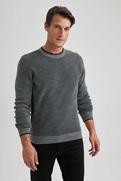 DeFacto Standard Fit Crew Neck Sweater B0923ax23wn
