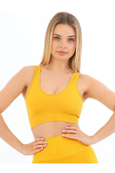 secret moda Curea groasă căptușită, cu nervuri, talie elastică, bustieră pentru femei, galbenă