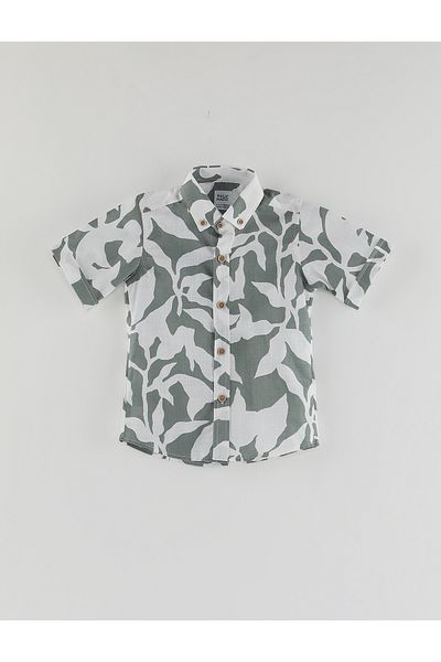 PAULMARK Boy's Patterned Short Sleeve Shirt