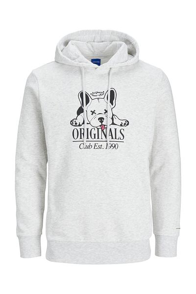 Jack & Jones Jack Jones Beware Sweat Hood Fst Ανδρικό λευκό φούτερ 12244219-01
