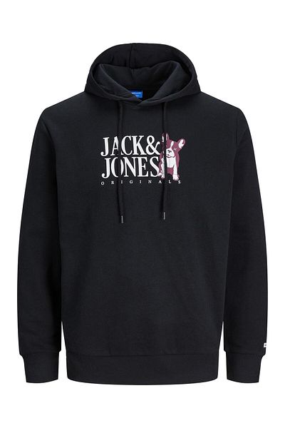 Jack & Jones Jack Jones Beware Sweat Hood Fst Men's Black Sweatshirt 12244219-02