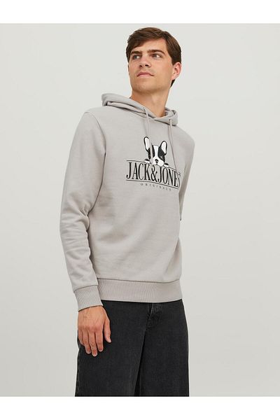 Jack & Jones Jack Jones Beware Sweat Hood Fst Ανδρικό μπεζ φούτερ 12244219 -06