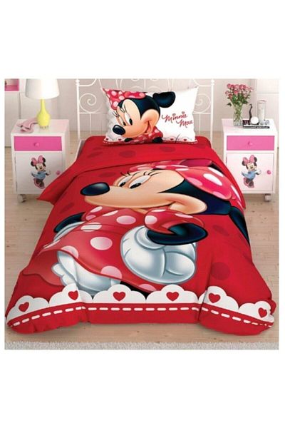 Taç Minnie Lovely Glitter Sheet Elastic Licensed Single Duvet Cover Set