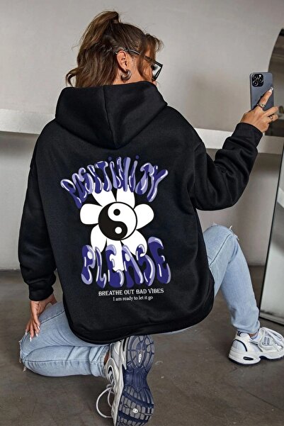 Trend Sizde Hanorac unisex cu imprimeu pozitiv