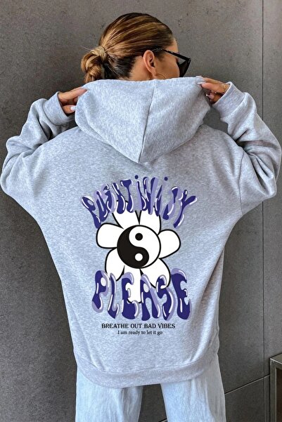 Trend Sizde Hanorac unisex cu imprimeu pozitiv