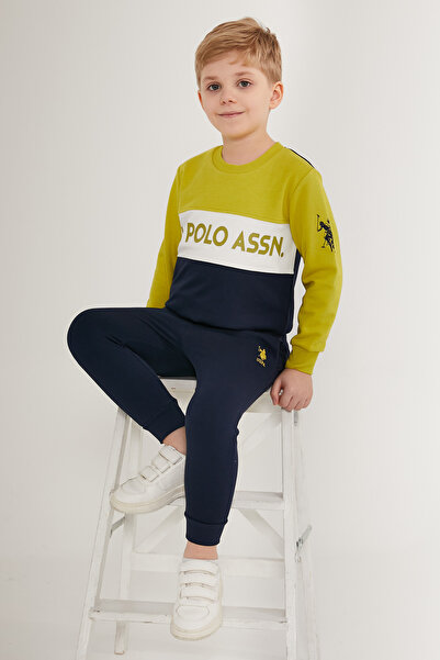 U.S. Polo Assn. طقم بدلة رياضية للأولاد من قماش ريبانال