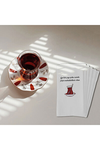 SkyMoon Gel Bir Çay Içelim Seninle,şekeri Muhabbetimiz Olsun. Baskılı Garson ...