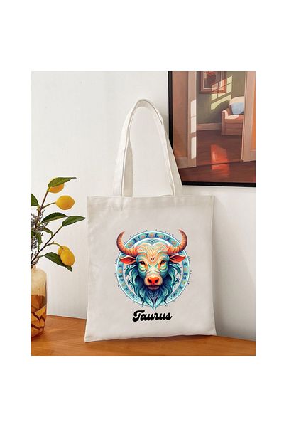 Cemira Geantă Cadou Zodiacul Taur - Geantă din Pânză Tote Bag Zodiacul Taur