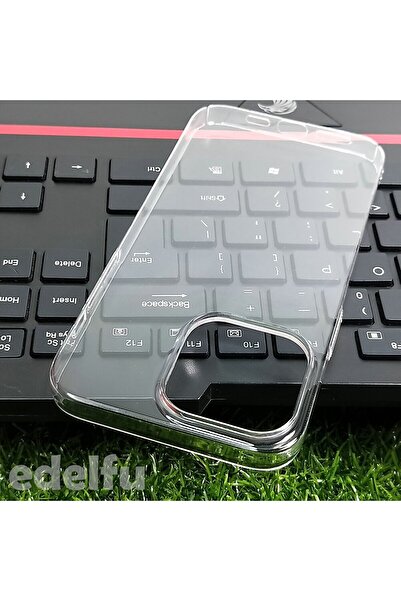 EDELFU حافظة آيفون 14 و13 ميكا لا تبهت أبدًا، حافظة شفافة صلبة (ليست سيليكون).