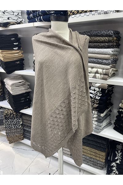 nazipek Cotton Acrylic Knitted Patterned High Quality Mink Shawl 180x80cm 240gr Large Size