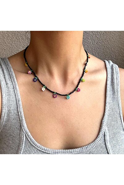 toptanhanem Renkli Papatyaya Boncuk El İşi Kolye - Doğal Güzelliği İle Öne Çı...