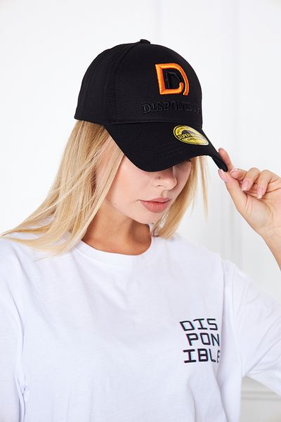 disponible 100% Cotton Pigment Black Unisex Dispensible Baseball Cap