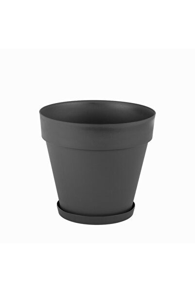 SERİNOVA 6lt-yalı Saksı Drenajlı Antrasit Gri Salon Çiçek Ve Bitki Saksısı