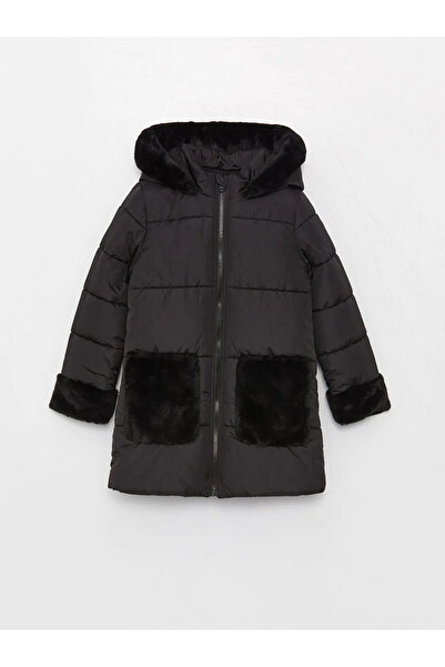 LC Waikiki LCW Παιδικό Γυναικείο Παιδικό Βασικό Παλτό με κουκούλα