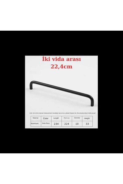 ARON (2 PCS) U HANDLE 224MM MATTE BLACK TV UNIT DRAWER CONSOLE DRAWER KITCHEN DOOR HANDLE