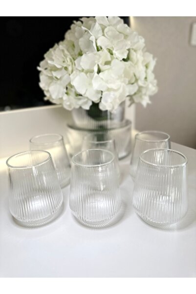 KÜÇÜK EW 6 قطع كوب بوروسيليكات بيضاوي قصير على شكل أوريغامي | تقديم وفنجان ال...