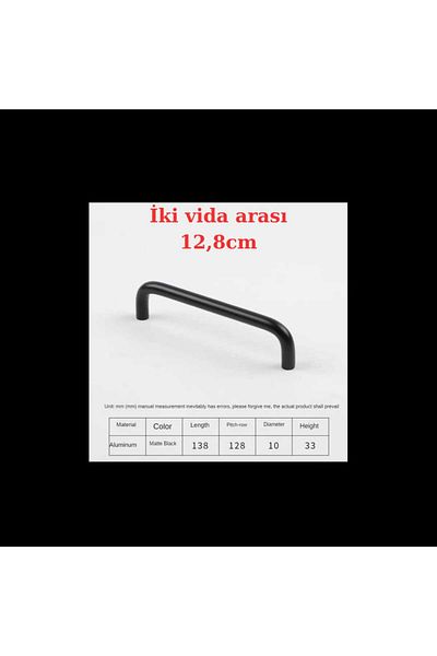 ARON (2 PCS) U HANDLE 128MM MATTE BLACK TV UNIT DRAWER CONSOLE DRAWER KITCHEN DOOR HANDLE