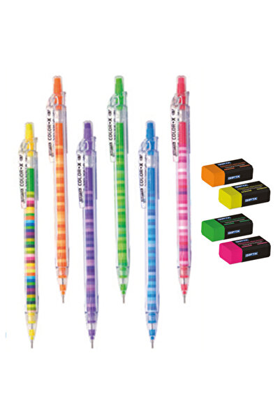 Gıpta Color X 0.7 mm Mechanical Pencil Set 6 Pieces - Includes Gift K1950