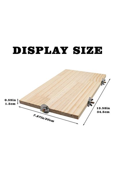 Alyones Large Bird Stand Platform, Natural Wooden Small Animals Rectangular Parrot Cage Perch,