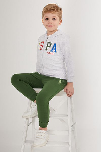 U.S. Polo Assn. Boy's Licensed Zippered USPA Printed Tracksuit Set