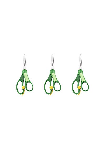 Brons Br-703 Student Scissors - Spring-Loaded Nameplate, 3 Pieces