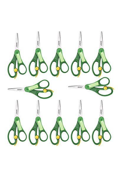 Brons Br-703 Student Scissors - Spring Nameplate, 12 Pieces