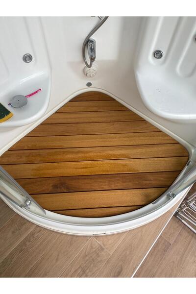 OBERS Iroko Oval Duş Izgarası 70x70cm 80x80cm Ağaç Izgara Ağaç Duş Teknesi Deck Izgara Tik Izgara