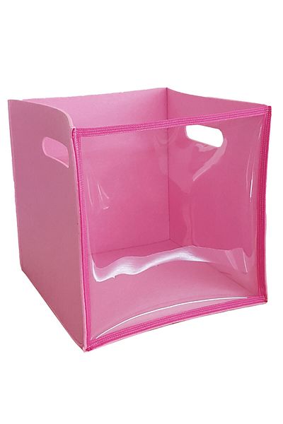 MARVA Felt Organizer Box with Pink Transparent Front