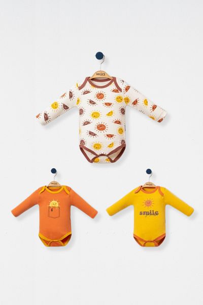 Necix's Gülen Güneş Baby Boy Badi 3 Pieces 0 – 3 Months