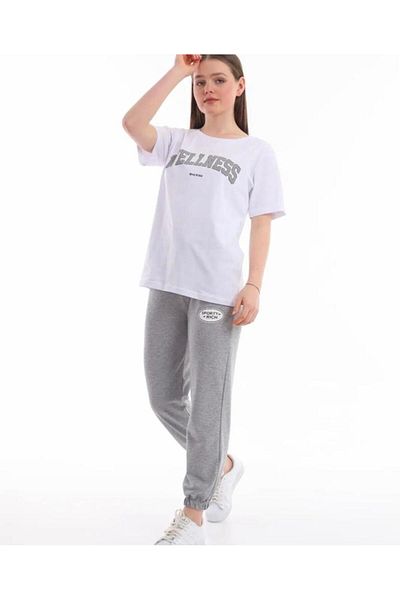 BE QUEEN ΕΙΔΙΚΗ ΠΑΡΑΓΩΓΗ WELNESS PRINTED CREW NECK 100% ΒΑΜΒΑΚΙ ΚΑΛΟΚΑΙΡΙΝΟ ΓΥΝΑΙΚΕΙΟ ΣΕΤ ΦΟΡΜΑ
