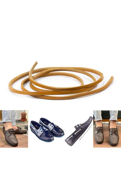 AiryFooT Leather Shoelaces, Nubuck Timberland Dexter Etc. Leather Laces Suitable for Shoes, 1 Piece - 100 cm