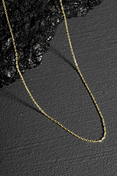 Takıdepo Forsa Model Gümüş Zincir Altın Kaplama 0,75 Mm Genişlik