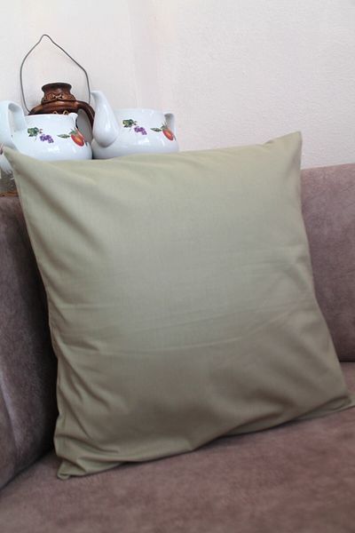 Emtory Home Oil Green Premium 100% βαμβακερό κάλυμμα μαξιλαριού χωρίς φερμουάρ 43x43cm