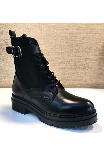 VOOG 22570 Women's Leather Boots Rubber Boots Black