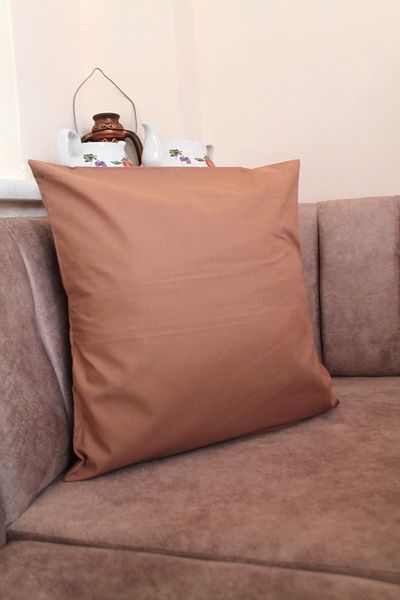Emtory Home Husă de pernă maro premium 100% bumbac fără fermoar 43x43cm - Pernă pentru dormitor