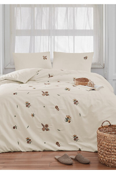 Sheri Home Camellia Nakış Detay Vintage Nevresim Takımı - Light NEWSHERİ88