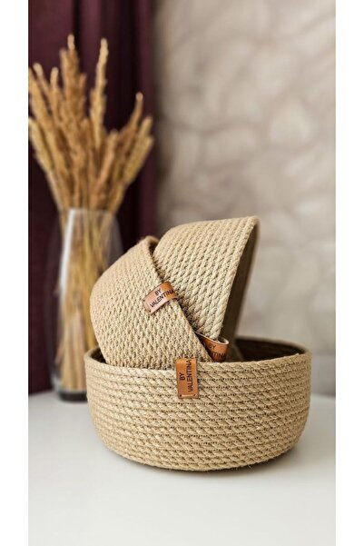 karelim home طقم سلة خوص منظمة متعددة الأغراض مكون من 3 قطع 25x10 20x10 15x10