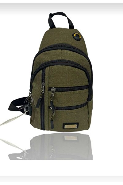 YclShop Erkek Kanvas Çok Gözlü Çapraz Göğüs Ve Sırt Çantası 8676