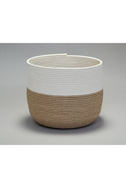 karelim home سلة من القش بحبل الجوت متعددة الأغراض مقاس 25x20