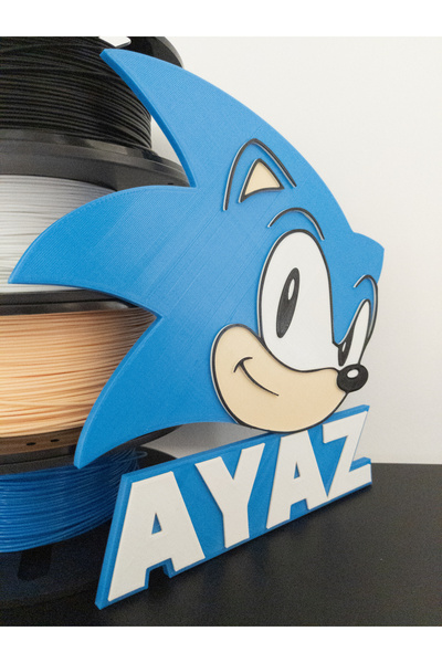 Atlas 3 Boyutlu Kirpi Sonic Çocuk Odası Dekor Kapı Ve Duvar Süsü Parti Süsü