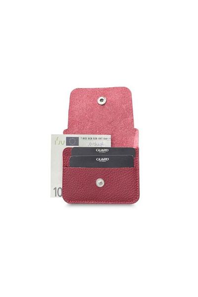 GUARD Mini Leather Card Holder with Red Paper Money Compartment - Grd2403Xw22254