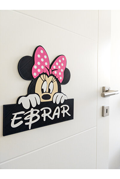Atlas 3 Boyutlu Minnie Mickey Mouse Çocuk Odası Dekor Kapı Ve Duvar Süsü Parti Süsü