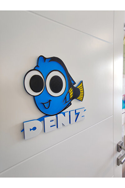 Atlas 3 Boyutlu Kayıp Balık Dory Çocuk Odası Dekor Kapı Ve Duvar Süsü Parti Süsü