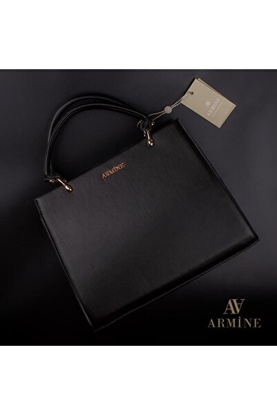 Armine Siyah Parlak Desen Kadın Klasik El Çantası 355