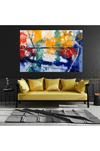 HDART Soyut Modern Dekoratif Renkli Köprü Kanvas Tablo Tablosu