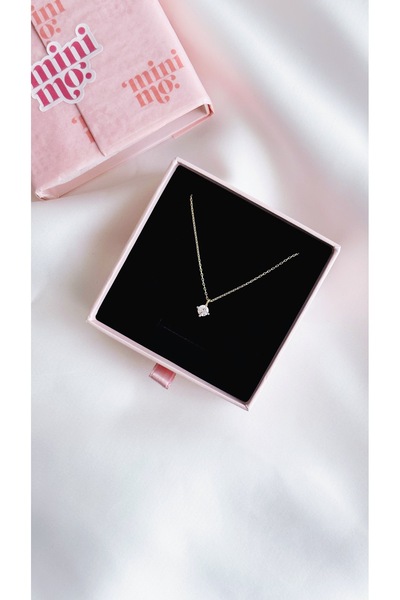 minimojewels 925 ayar gümüş tektaş kolye