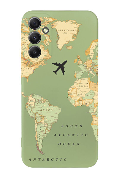 shoptocase Galaxy A54 5g Uyumlu Eski Dünya Haritası Tasarımlı Telefon Kılıfı