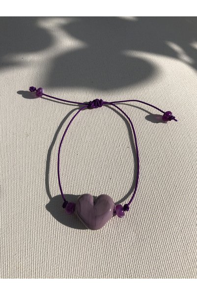 Tam Seramik Handmade Murano Glass Bracelet Purple Heart