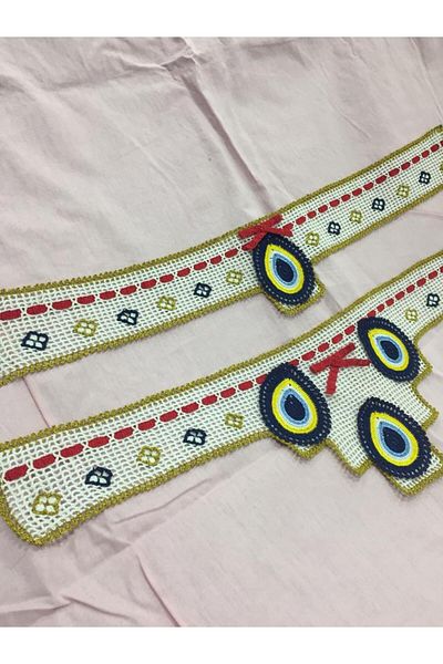 Papatyam حافة منشفة مهر مصنوعة يدويًا من الكروشيه المحبوك يدويًا / حافة منشفة مصنوعة يدويًا / مصنوعة يدويًا / حافة منشفة مطرزة يدويًا